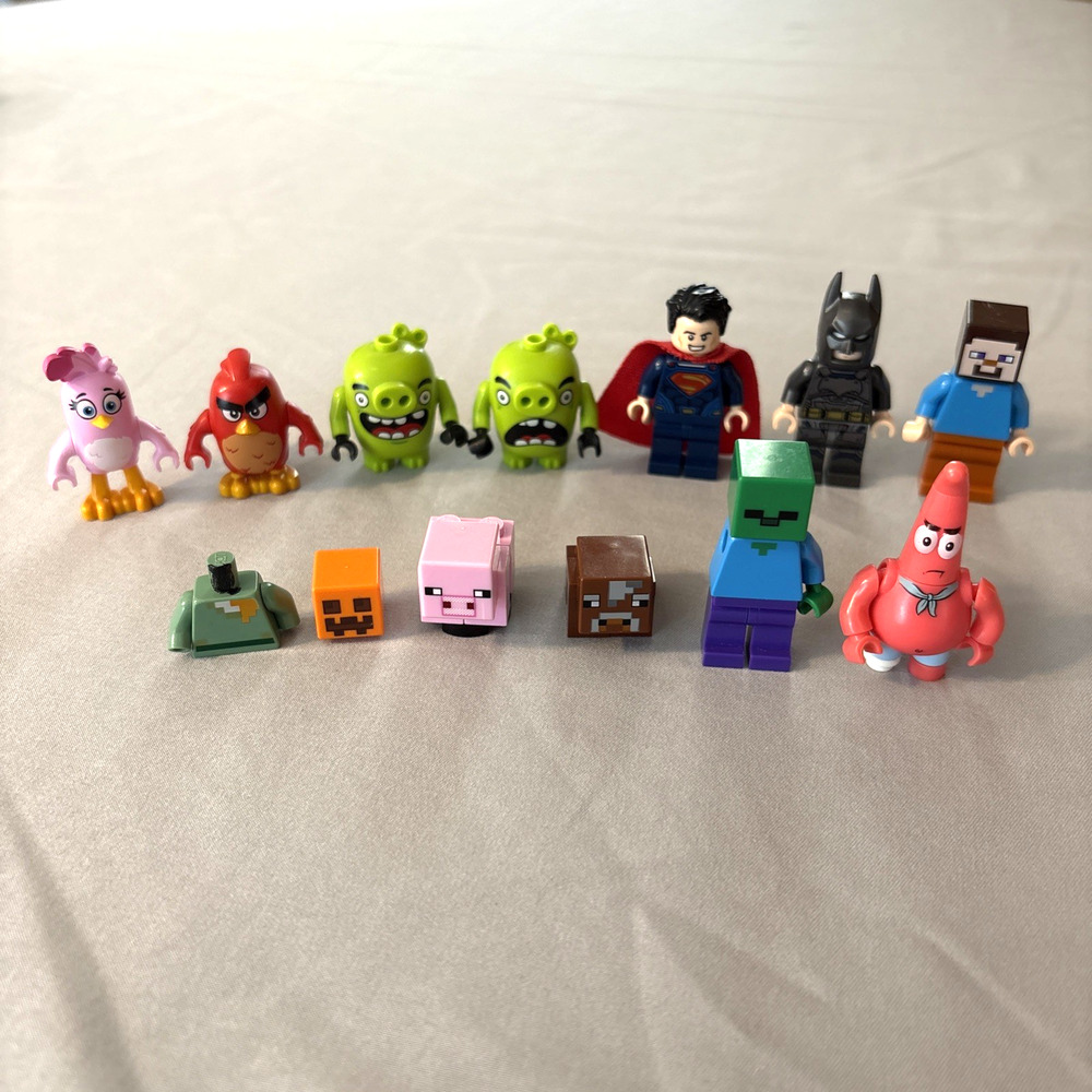 Lego Mini Figs Lot All Random Angry Birds Minecraft Superman Batman Sponge Bob